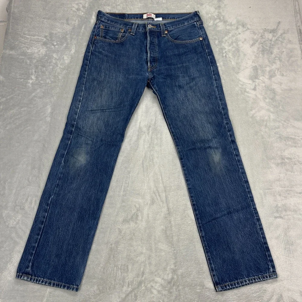 Vtg Levi's Jeans Mens 33x32 Blue 501 Original Fit Straight Leg Button Fly Y2k
